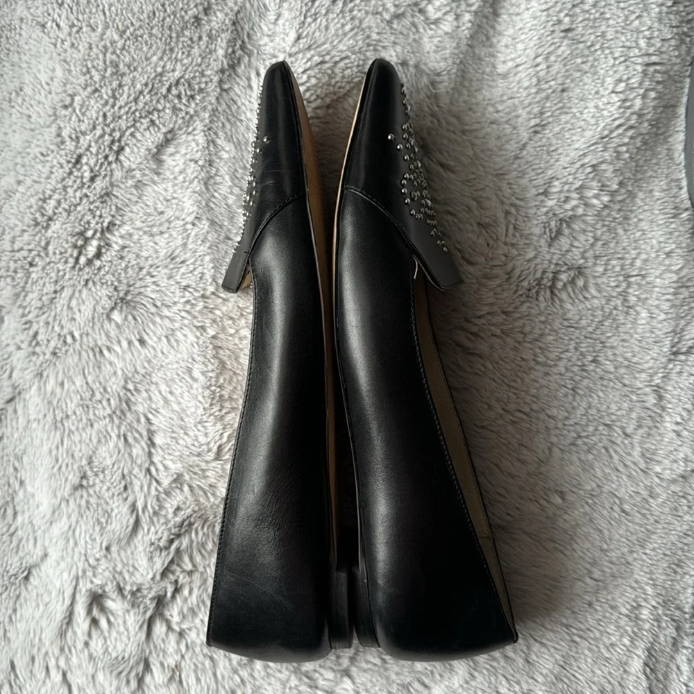 Michael Kors Women's Black Almond Toe Flat Shoes with Studded Design - Picture 4 of 8